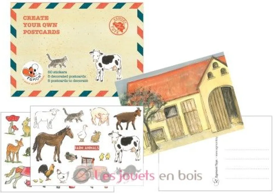 Cartes postales avec autocollants - Egmont Toys