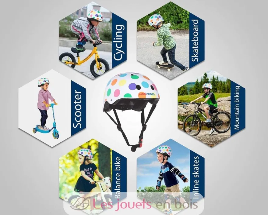 Casque enfant Pastel Dotty Small - Kiddimoto