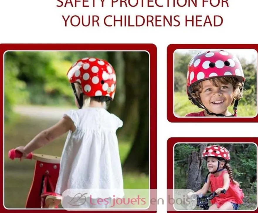 Casque enfant Red Dotty Medium - Kiddimoto
