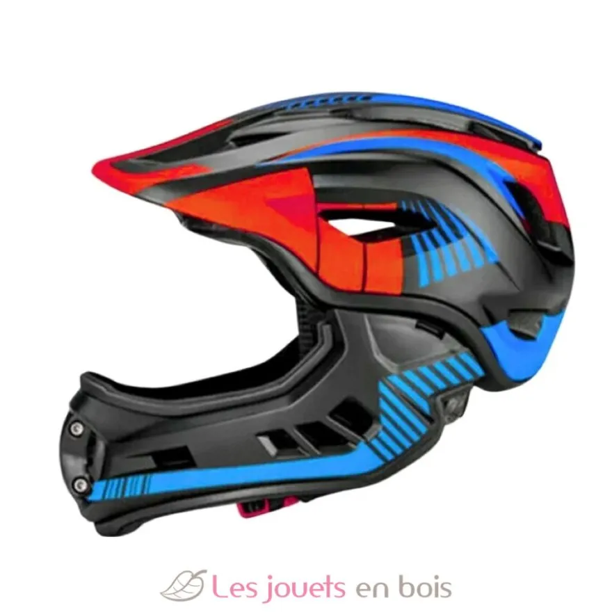 Casque vélo intégral noir rouge bleu S - Kiddimoto