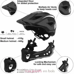 Casque vélo intégral noir rouge bleu S - Kiddimoto