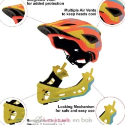 Casque vélo intégral orange S - Kiddimoto