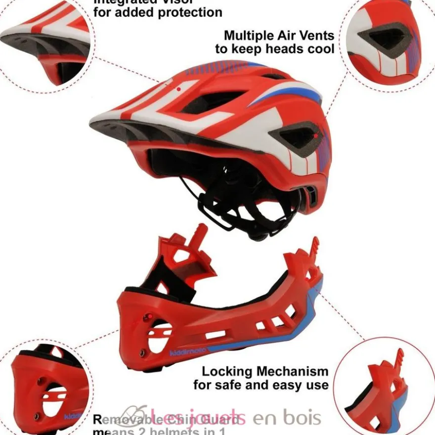 Casque vélo intégral rouge M - Kiddimoto