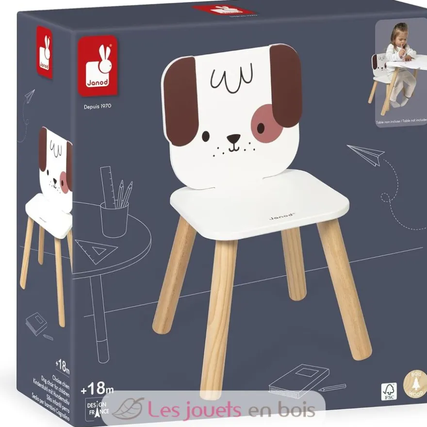 Chaise enfant Chien - Bois - Janod