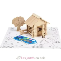 Chalet en bois à peindre 85 pcs - Jeujura