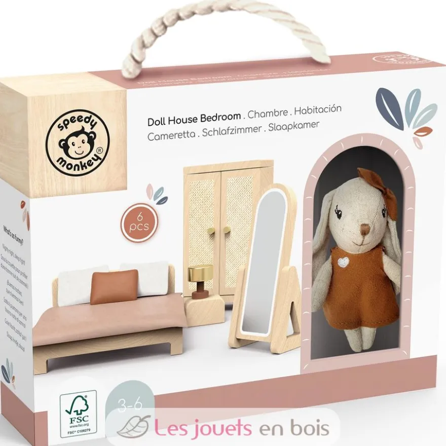 Chambre de la maison de poupée lapin - Speedy Monkey