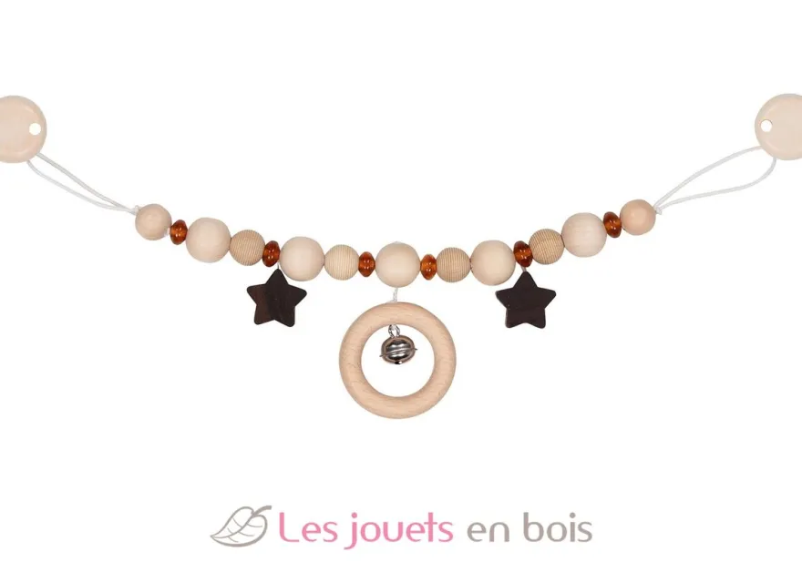 Chaîne de poussette en bois et ambre - Goki