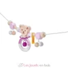 Chaîne pour poussette Ours Steiff rose - Selecta
