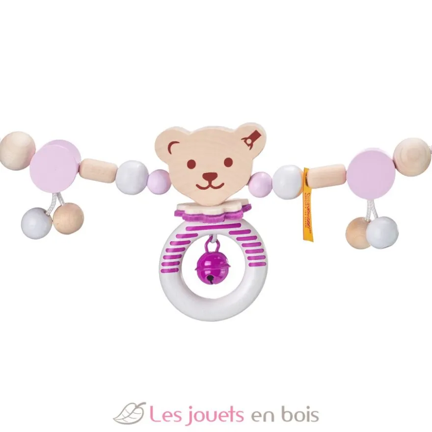 Chaîne pour poussette Ours Steiff rose - Selecta