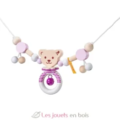 Chaîne pour poussette Ours Steiff rose - Selecta