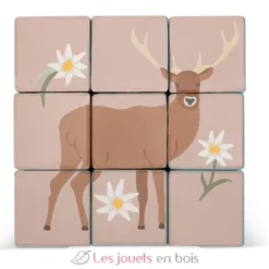 Chariot avec puzzle de cubes animaux - Sevi
