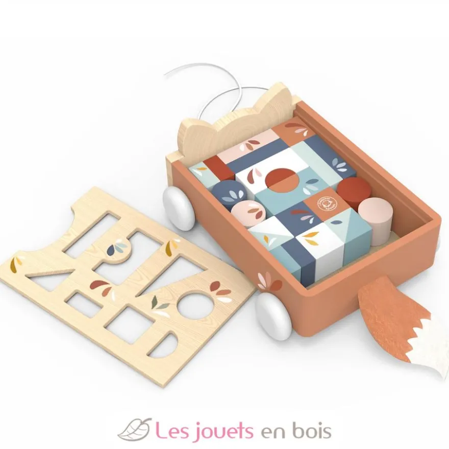 Chariot de blocs renard à tirer - Speedy Monkey