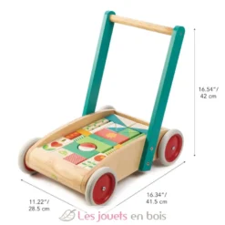 Chariot de marche avec blocs colorés - Tender Leaf Toys