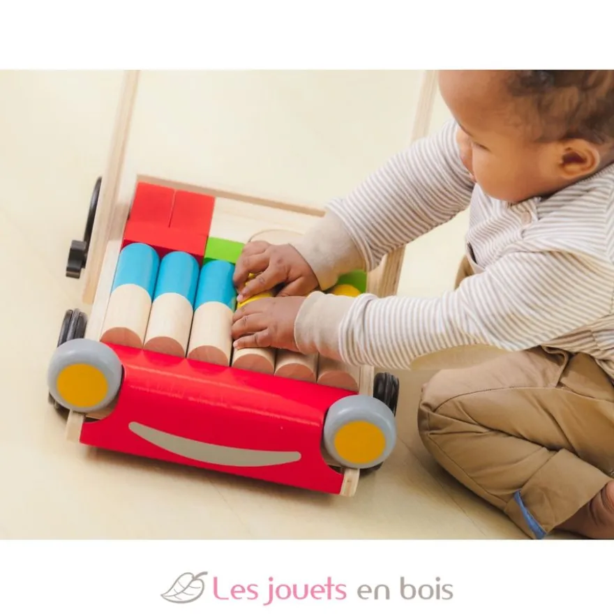 Chariot de marche avec cubes - Plan Toys