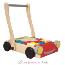 Chariot de marche avec cubes - Plan Toys