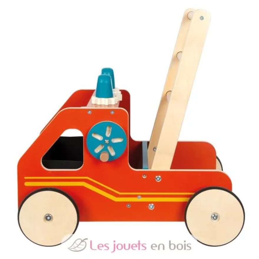 Chariot de marche en bois Pompiers - Small foot