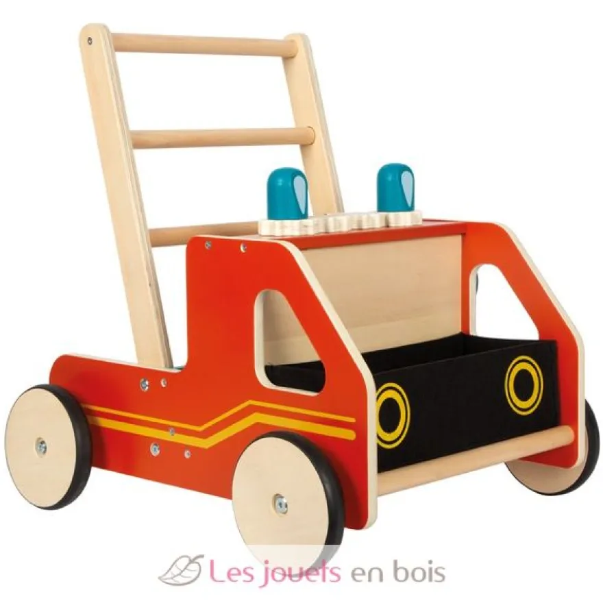 Chariot de marche en bois Pompiers - Small foot