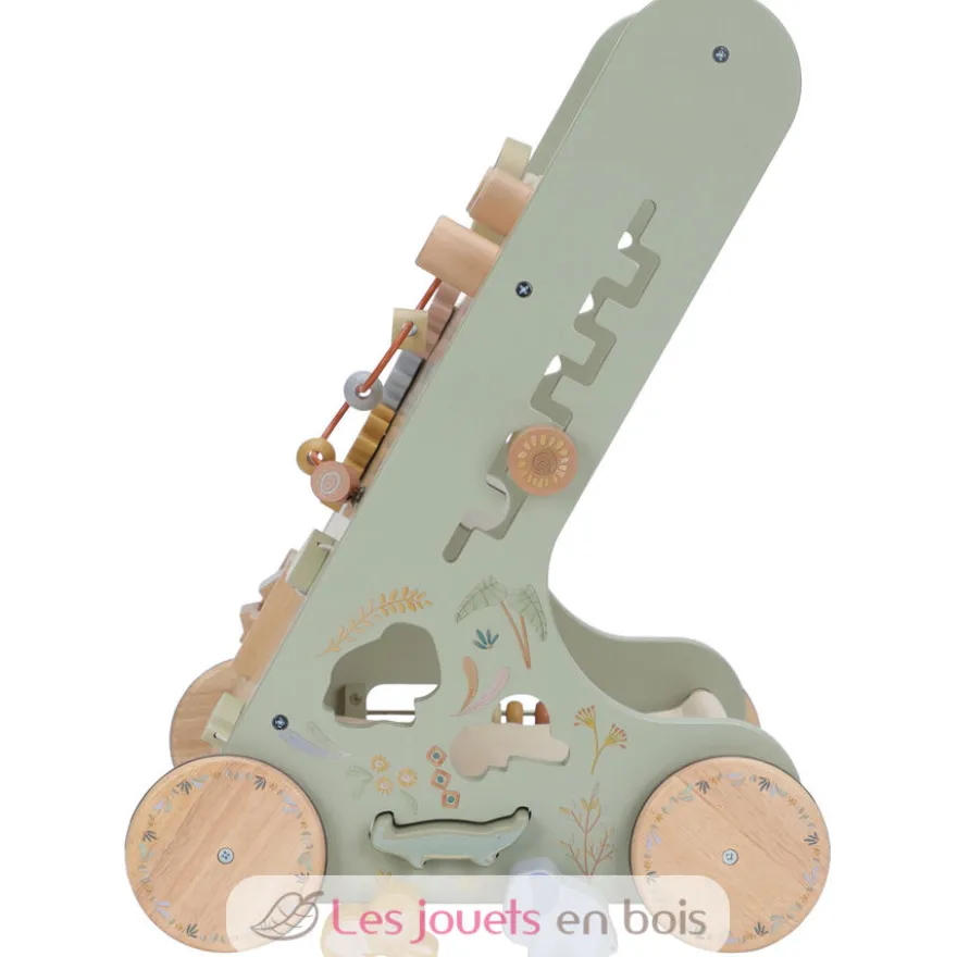 Chariot de marche en bois Safari Friends vert - Little Dutch