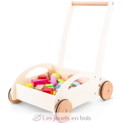 Chariot de marche et blocs en bois - New Classic Toys