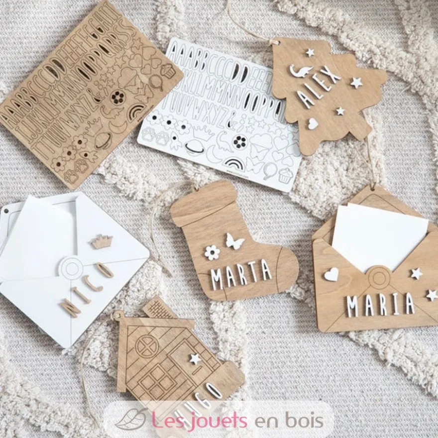 Chaussette de Noël personnalisable en bois - Vintiun