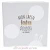 Chaussons Lapin Bonbon taupe 0-6 mois - Doudou et Compagnie