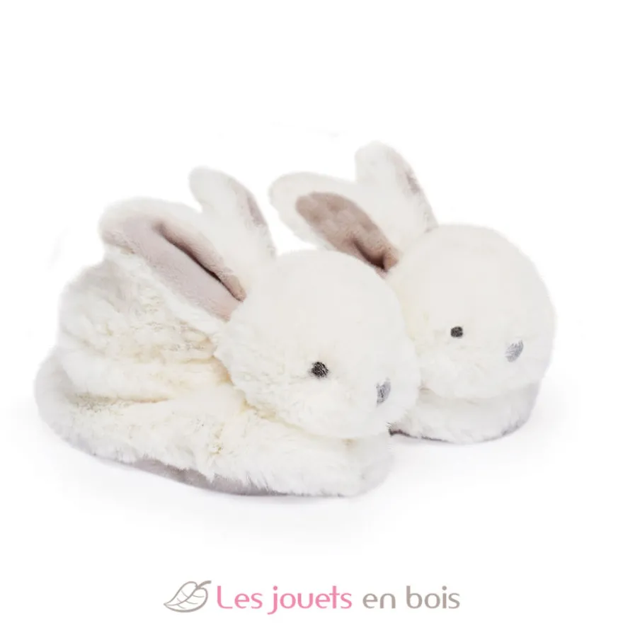 Chaussons Lapin Bonbon taupe 0-6 mois - Doudou et Compagnie