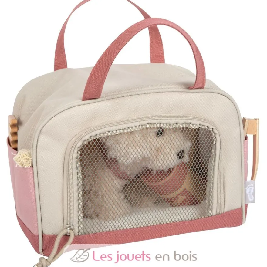 Chien avec sac de transport rose et kit de soins - Small foot