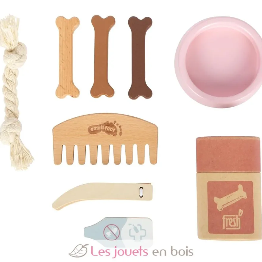 Chien avec sac de transport rose et kit de soins - Small foot