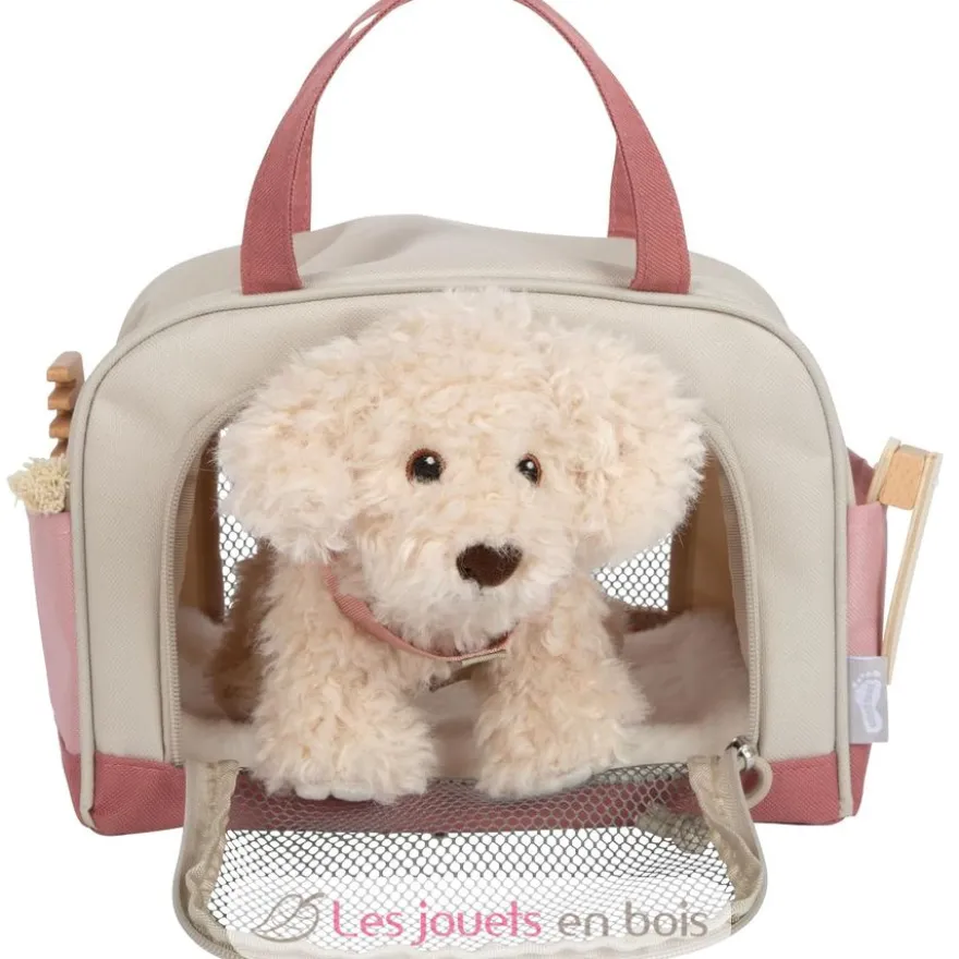 Chien avec sac de transport rose et kit de soins - Small foot