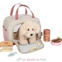 Chien avec sac de transport rose et kit de soins - Small foot