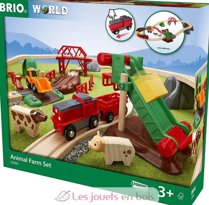 Circuit de la ferme et locomotive à pile - Brio
