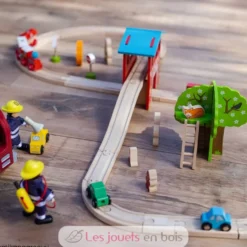 Circuit de train Caserne de pompiers - Bigjigs Toys