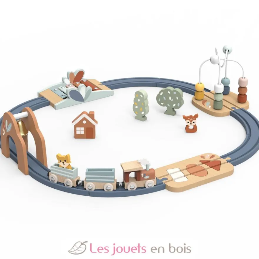 Circuit de train multi-activités en bois - Speedy Monkey