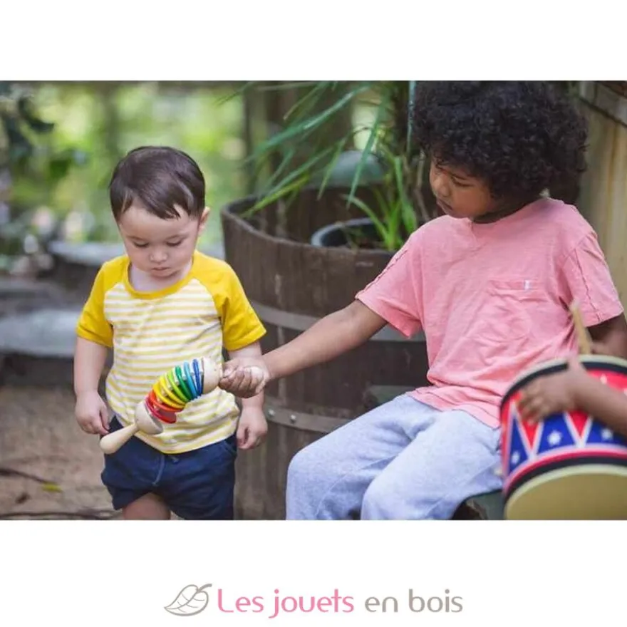 Claquettes en bois colorées - Plan Toys