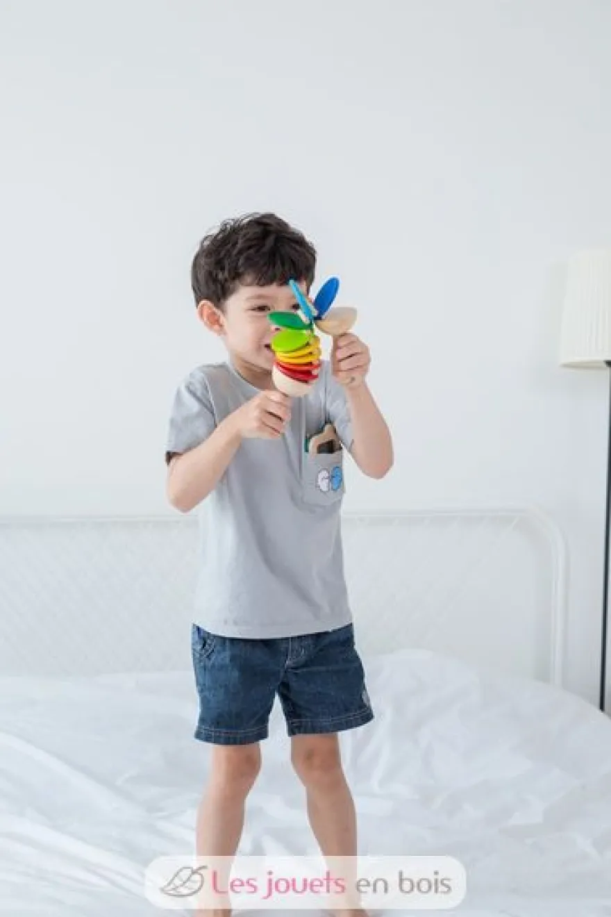 Claquettes en bois colorées - Plan Toys