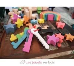 Clés de comptage en bois arc-en-ciel - TickiT