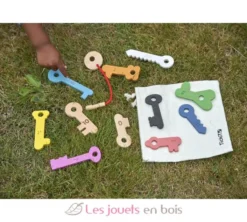 Clés de comptage en bois arc-en-ciel - TickiT