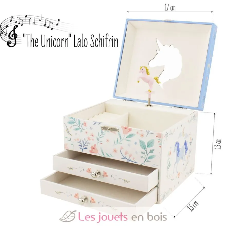 Coffre à bijoux musical Licorne - Ulysse