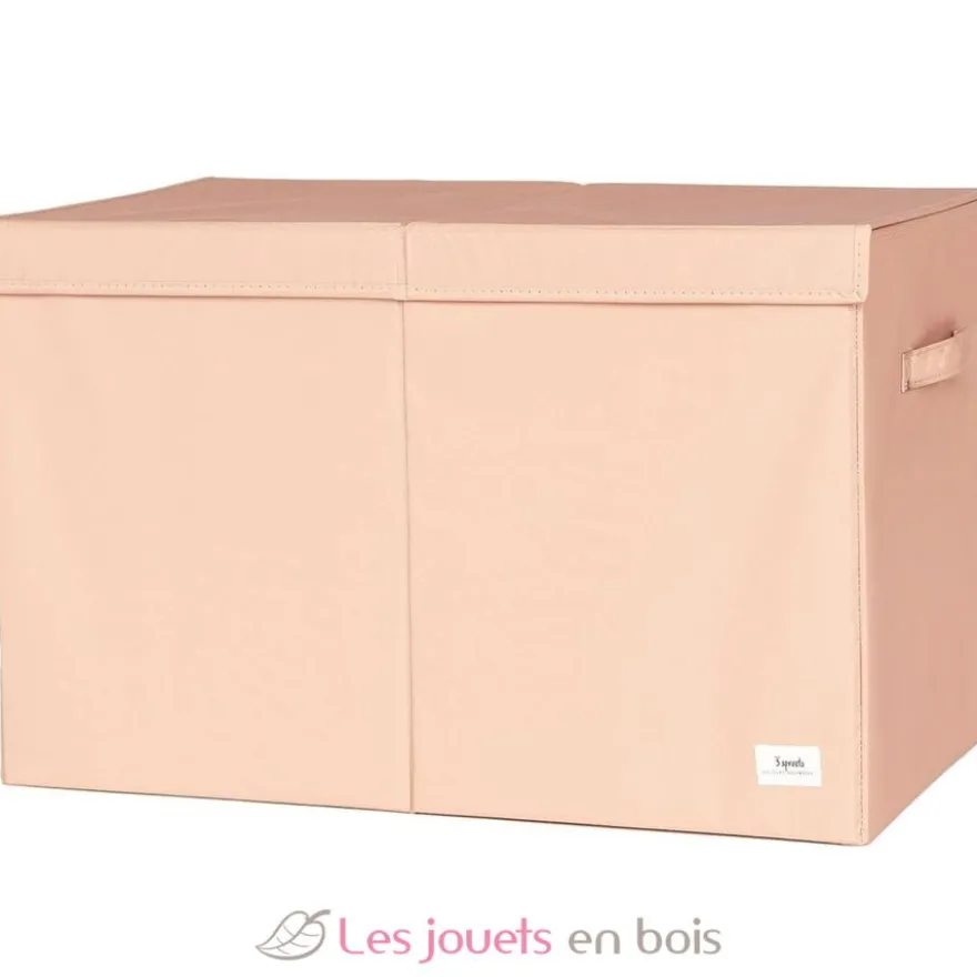 Coffre à jouets en tissu recyclé uni argile - 3 Sprouts