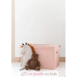 Coffre à jouets en tissu recyclé uni argile - 3 Sprouts