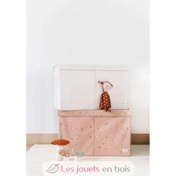Coffre à jouets en tissu recyclé uni crème - 3 Sprouts