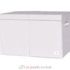 Coffre à jouets en tissu recyclé uni gris clair - 3 Sprouts