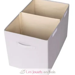 Coffre à jouets en tissu recyclé uni gris clair - 3 Sprouts