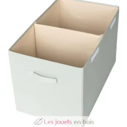 Coffre à jouets en tissu recyclé uni vert - 3 Sprouts