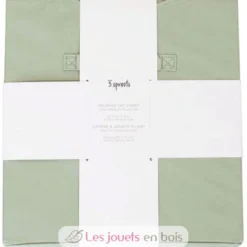 Coffre à jouets en tissu recyclé uni vert - 3 Sprouts