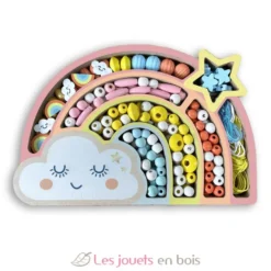 Coffret arc en ciel perles en bois - Dès 4 ans - Sycomore