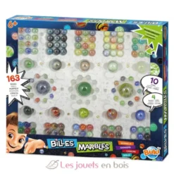 Coffret 163 billes en verre multicolores - Buki