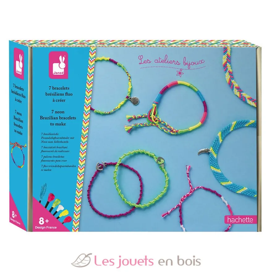 Coffret 7 Bracelets Brésiliens Fluo à créer - Janod