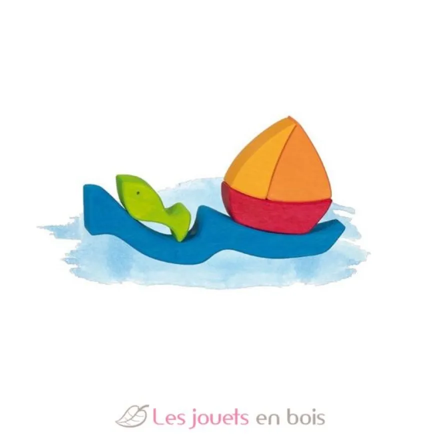Coffret de construction Océan en bois coloré - Goki