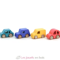 Coffret de 4 voitures en bois City - Vilac